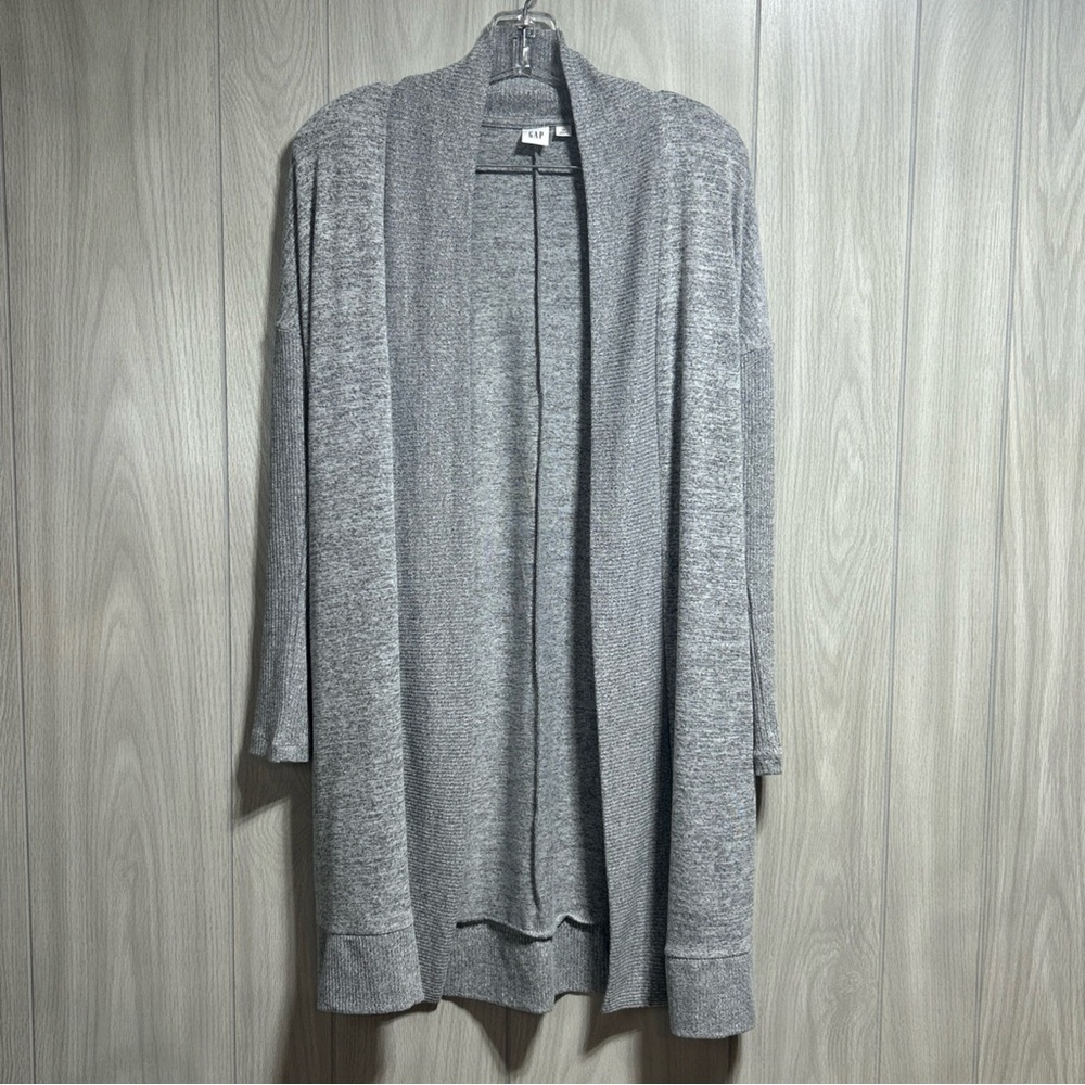 Gap Long Gray Open Front Cardigan Size XS